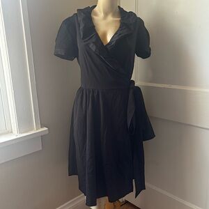 Dianne Von Furstenburg Bethania Ruffle Collar Wrap Dress
